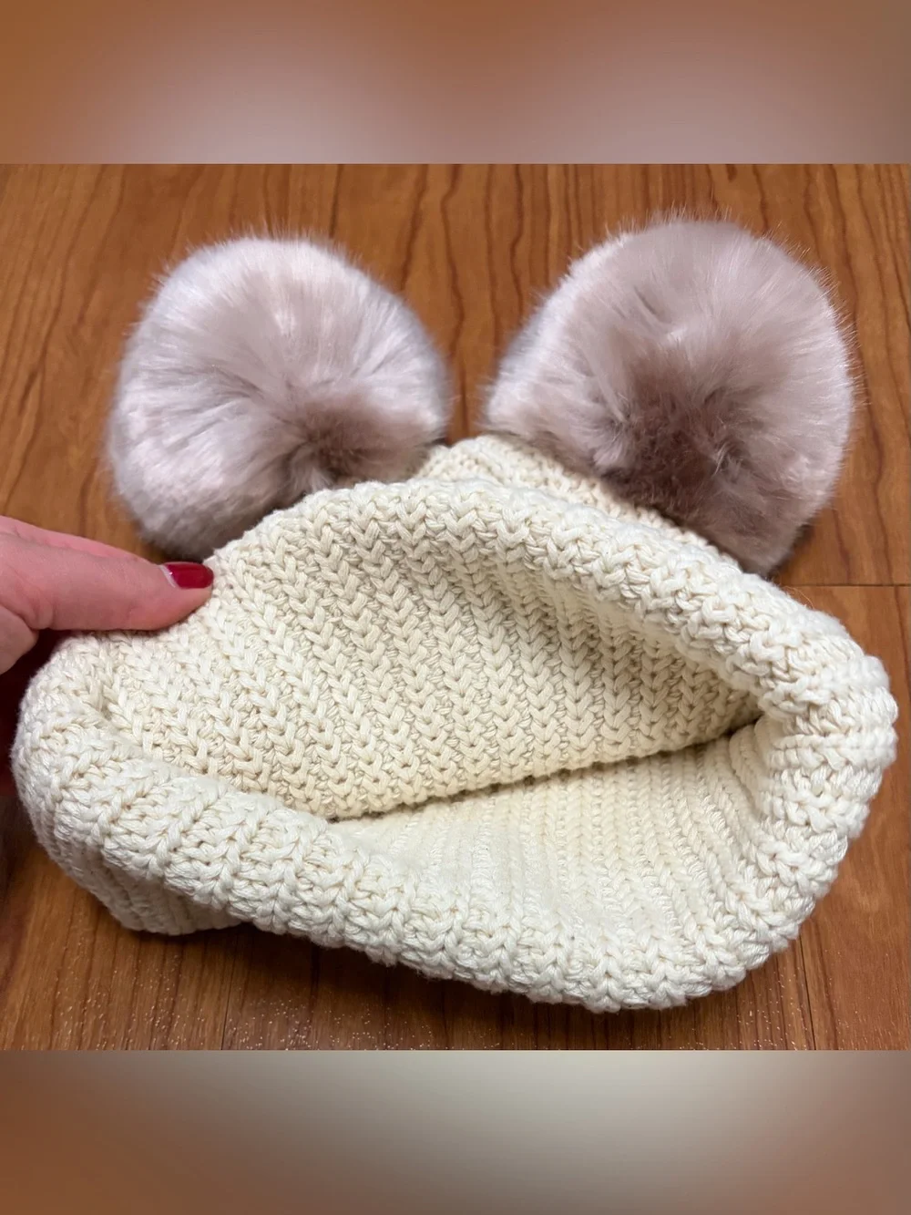 Love Your Melon x Disney Cream Pom-Pom Beanie Hat